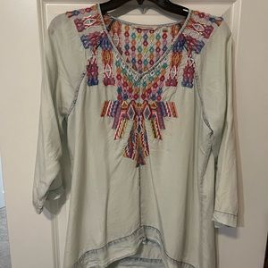 Soft Surroundings Embroidered Top